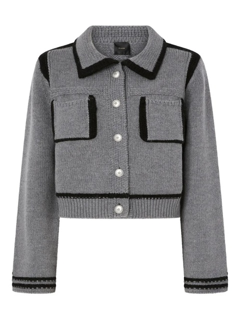 PINKO wool buttoned cardigan - Grey - zdjęcie produktu nr 2