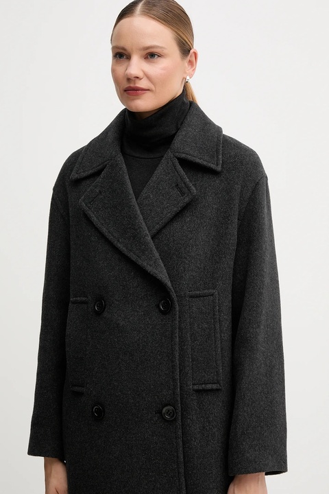 Marc Aurel płaszcz z dodatkiem wełny kolor szary 5025-1020-24808 - zdjęcie produktu nr 2