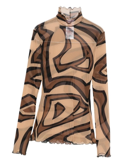 PUCCI Labirinto-print tulle top - Neutrals - zdjęcie produktu nr 1