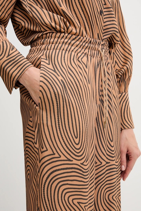 Marc Aurel spodnie damskie kolor brązowy szerokie high waist 1853-1002-24812 - zdjęcie produktu nr 2