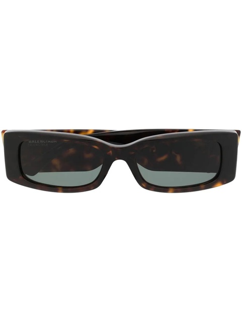 Balenciaga Eyewear logo-print arm detail sunglasses - Brown - zdjęcie produktu nr 1