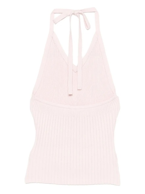 Reformation Delia ribbed halter top - Pink - zdjęcie produktu nr 2
