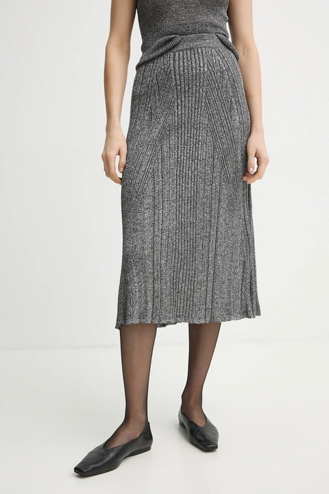 AERON spódnica MOSSY kolor szary midi rozkloszowana SK233562 - zdjęcie produktu nr 1