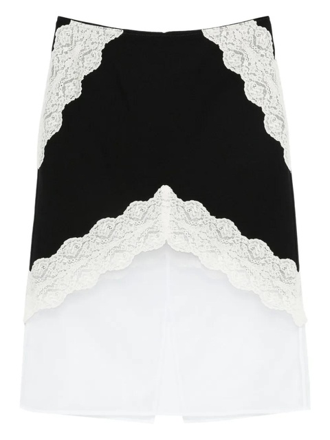 Jil Sander lace-insert skirt - Black - zdjęcie produktu nr 1