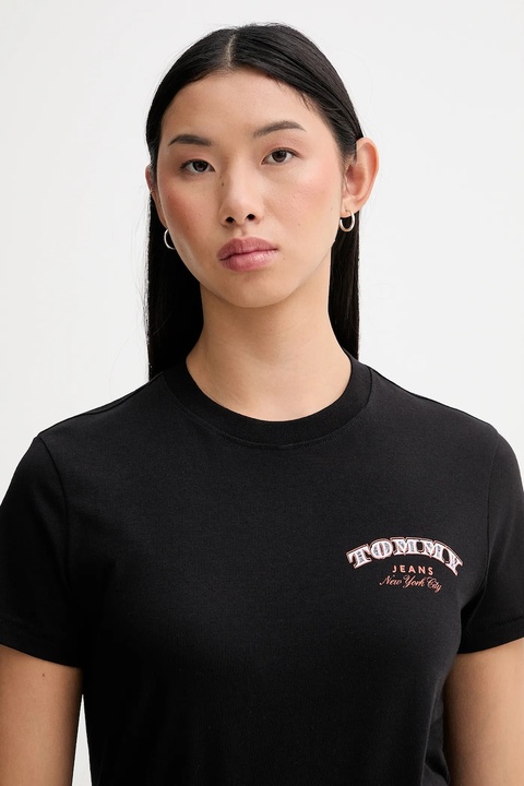 Tommy Jeans t-shirt bawełniany damski kolor czarny DW0DW22516 - zdjęcie produktu nr 2