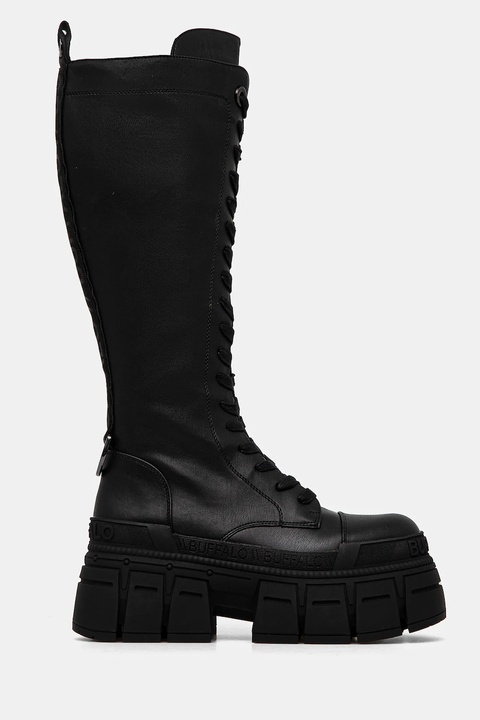 Buffalo kozaki Gospher Lace Up Hi damskie kolor czarny na platformie 1622527-BLK - zdjęcie produktu nr 2