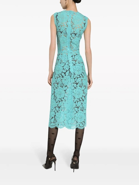 Dolce & Gabbana floral-lace sleeveless midi dress - Blue - zdjęcie produktu nr 1