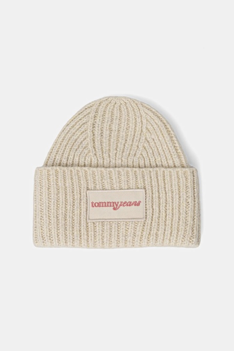 Tommy Jeans czapka z dodatkiem wełny kolor beżowy AW0AW17984 - zdjęcie produktu nr 1