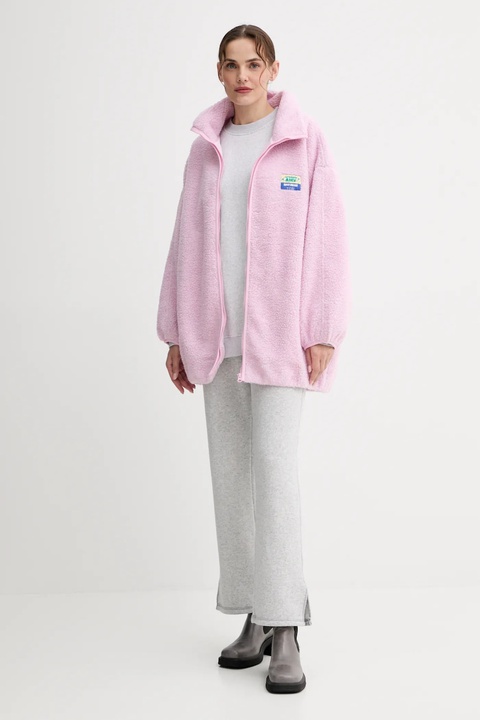American Vintage kurtka kolor różowy przejściowa oversize HOK17A - zdjęcie produktu nr 2