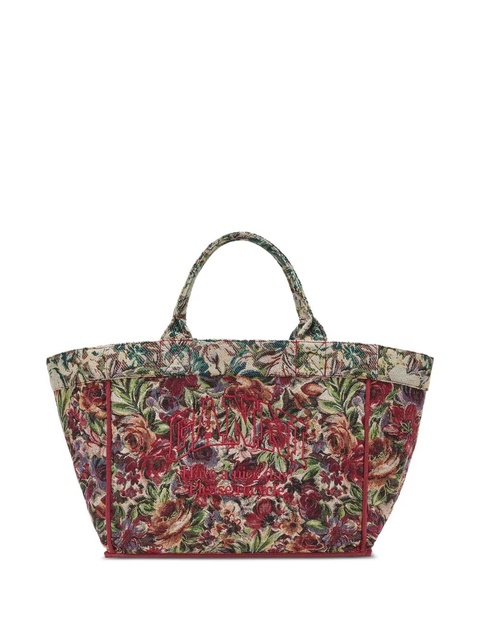 GANNI large floral-pattern tapestry-effect tote bag - Neutrals - zdjęcie produktu nr 2
