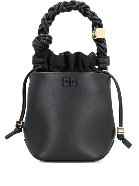 GANNI mini Bou braided-handle bucket bag - Black - zdjęcie produktu nr 1
