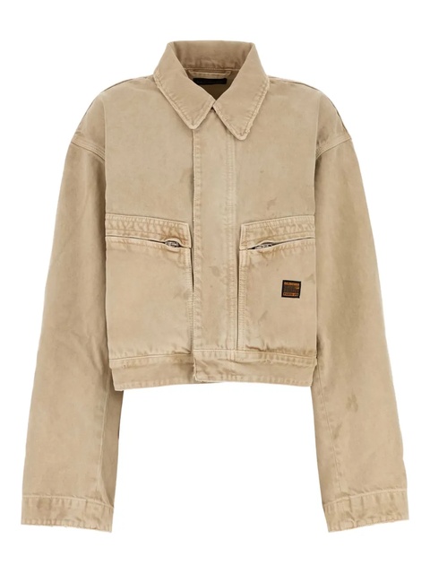 Balenciaga zipped-pocket long-sleeves denim jacket - Neutrals - zdjęcie produktu nr 1