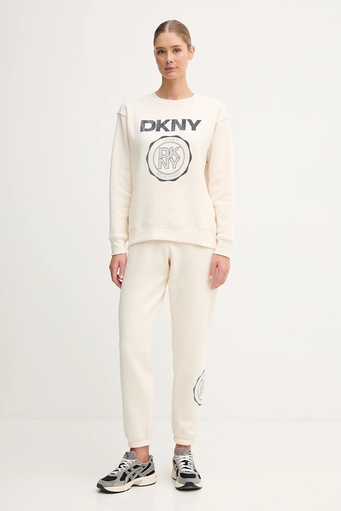 Dkny bluza damska kolor beżowy z nadrukiem DP5T1340 - zdjęcie produktu nr 2