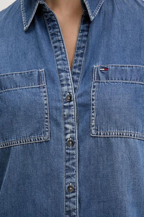 Tommy Jeans koszula damska kolor niebieski regular z kołnierzykiem klasycznym DW0DW22007 - zdjęcie produktu nr 2