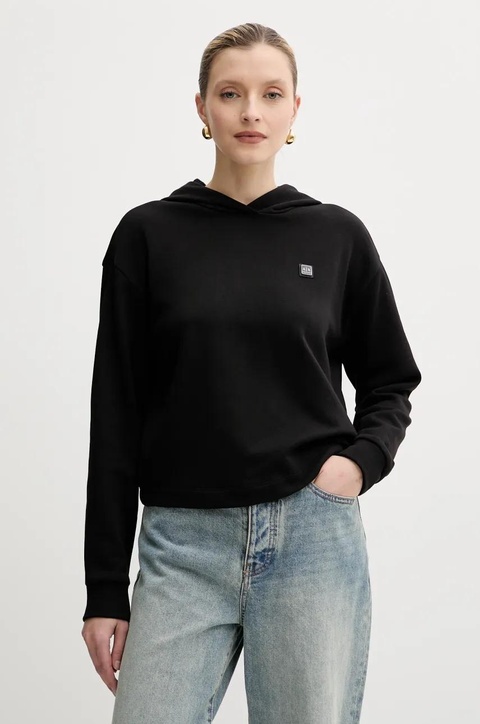 Armani Exchange bluza damska kolor czarny z kapturem gładka XW000087 AF10172 - zdjęcie produktu nr 1
