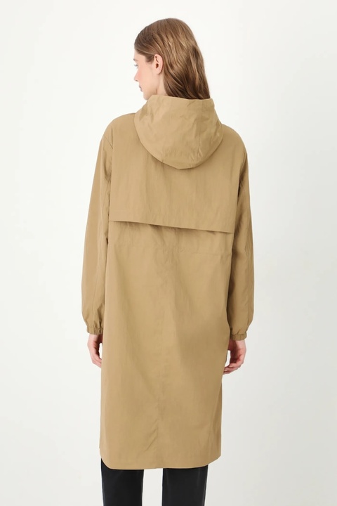 Medicine parka damska kolor beżowy przejściowy oversize - zdjęcie produktu nr 1