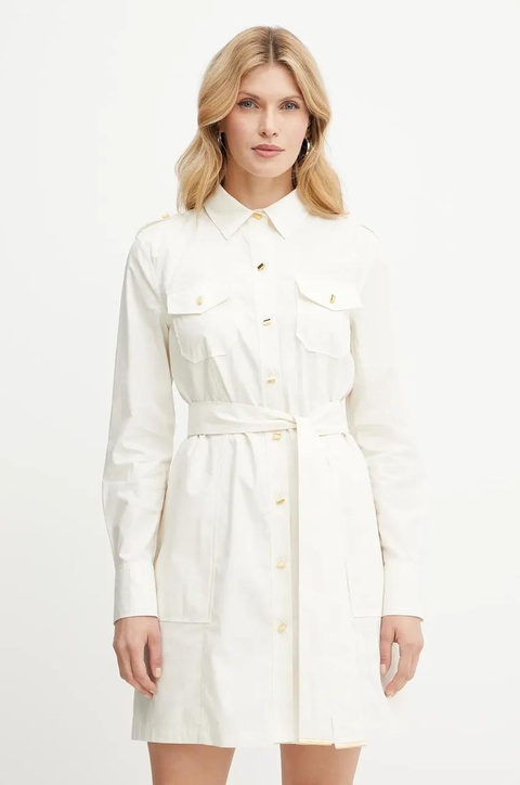 Marciano Guess sukienka PAT kolor beżowy mini rozkloszowana 5GGK42 7315A - zdjęcie produktu nr 1