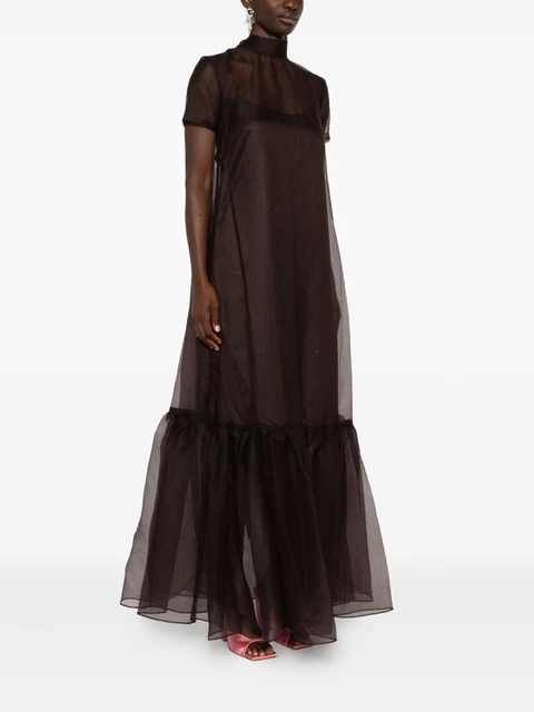 STAUD semi-sheer dress - Brown - zdjęcie produktu nr 2
