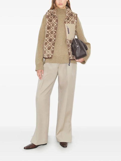 Tory Burch monogram fleece jacket - Neutrals - zdjęcie produktu nr 2