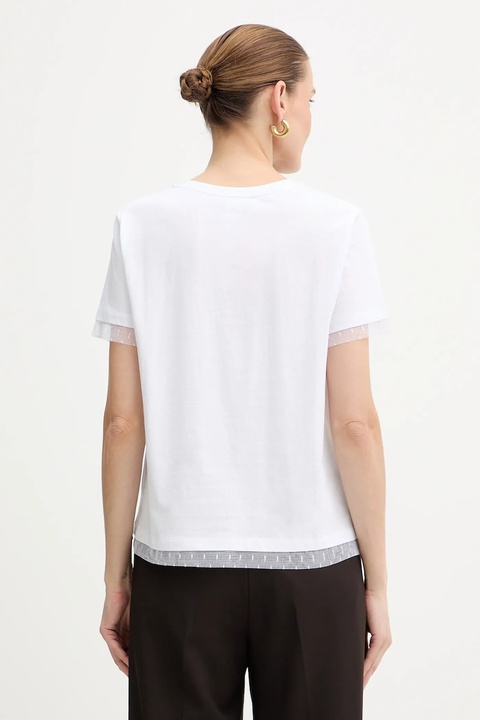 Twinset t-shirt bawełniany damski kolor biały 252TT231A - zdjęcie produktu nr 2