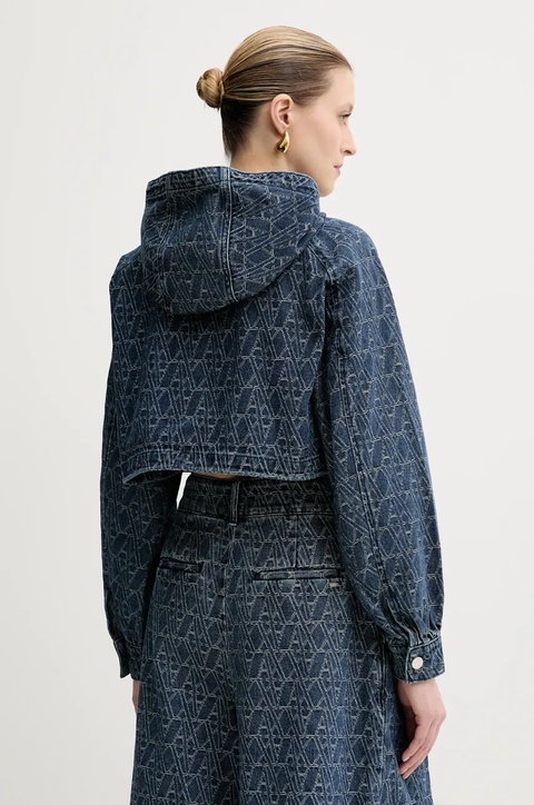 Armani Exchange kurtka jeansowa kolor granatowy przejściowa XW001185 AF12844 - zdjęcie produktu nr 2