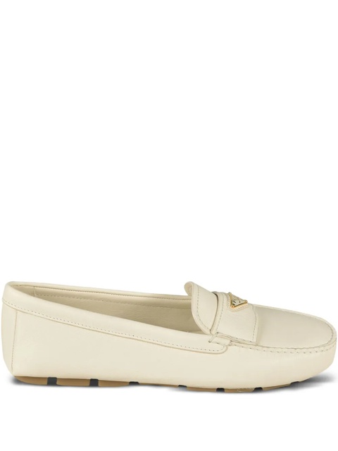 Prada leather logo-plaque loafers - Neutrals - zdjęcie produktu nr 1