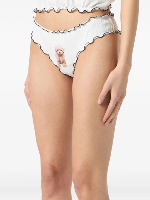 Blumarine ruffled-trim briefs - White - zdjęcie produktu nr 2