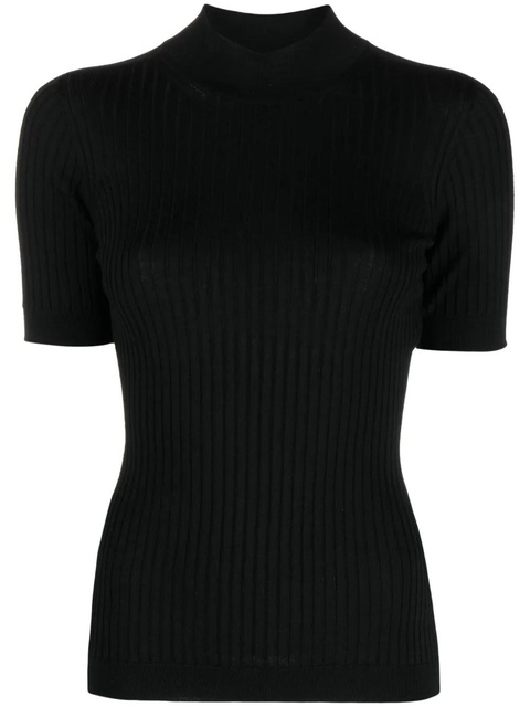 Versace ribbed-knit wool top - Black - zdjęcie produktu nr 1