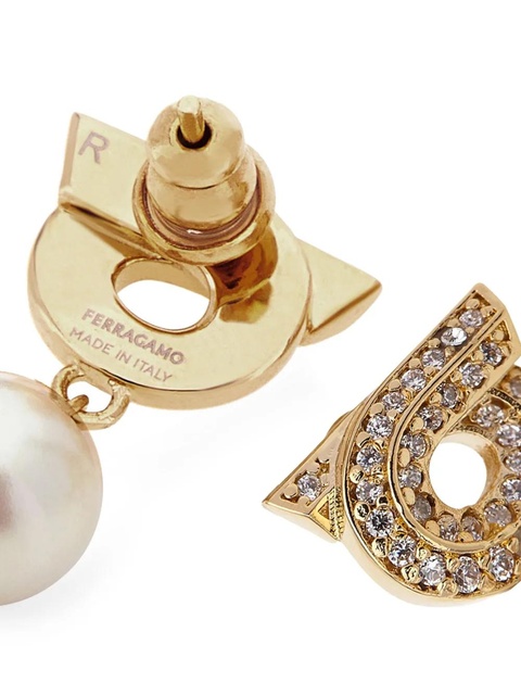 Ferragamo Gancini Pearl-shaped Earrings - Gold - zdjęcie produktu nr 1