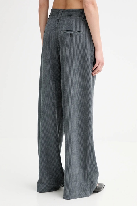 MUNTHE spodnie sztruksowe LELOUIS damskie kolor szary szerokie high waist 253143025310 - zdjęcie produktu nr 1