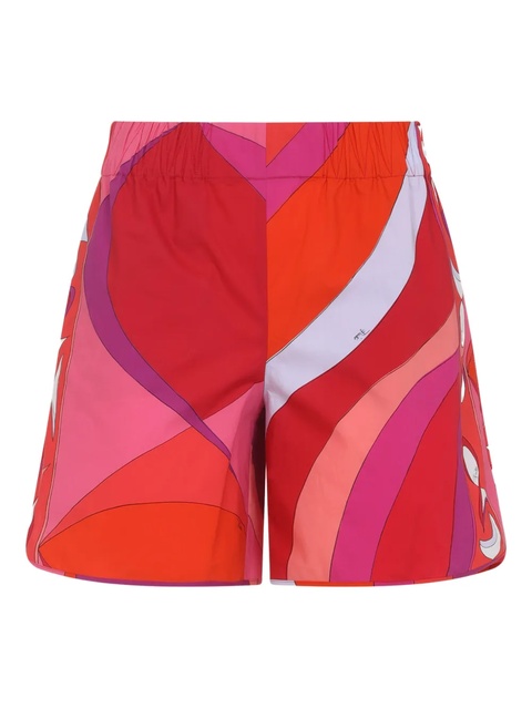 PUCCI abstract-print elastic-waist shorts - Red - zdjęcie produktu nr 1