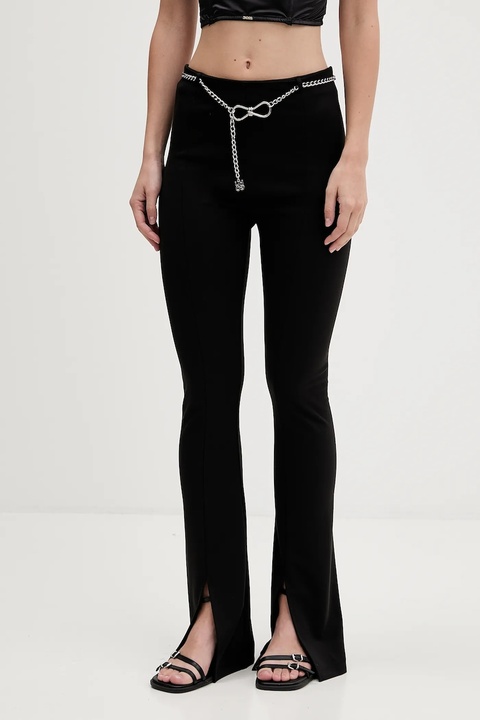 HUGO spodnie damskie kolor czarny dzwony high waist 50546250 - zdjęcie produktu nr 1