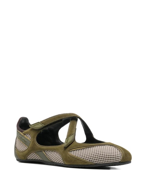 The Attico criss-cross strap ballerina shoes - Green - zdjęcie produktu nr 2