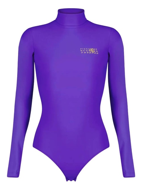 MM6 Maison Margiela high-neck graphic bodysuit - Purple - zdjęcie produktu nr 2