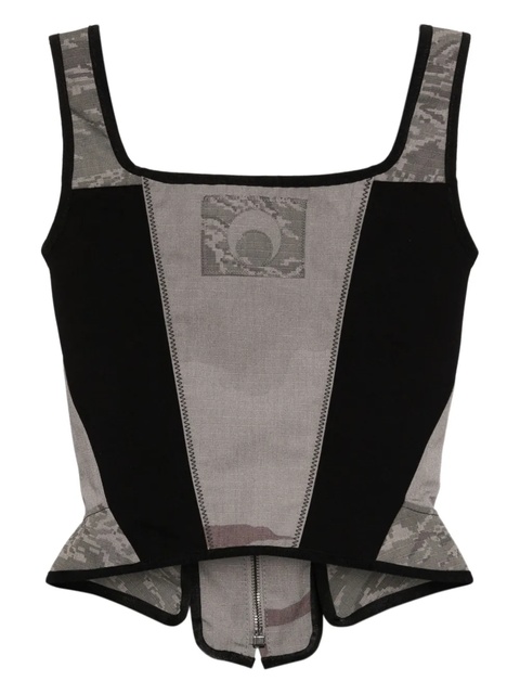 Marine Serre Regenerated cotton corset top - Grey - zdjęcie produktu nr 1