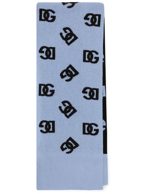 Dolce & Gabbana DNA intarsia-knit logo scarf - Blue - zdjęcie produktu nr 1