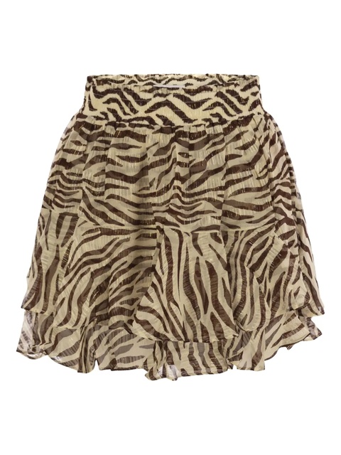 MC2 Saint Barth Eivissa zebra-print ruffled mini skirt - Neutrals - zdjęcie produktu nr 1
