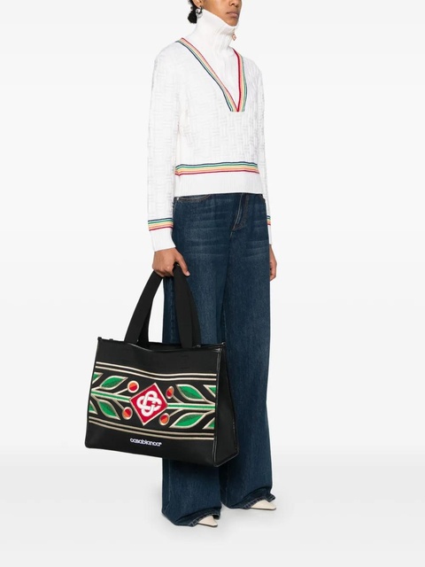 Casablanca embroidered tote bag - Black - zdjęcie produktu nr 2