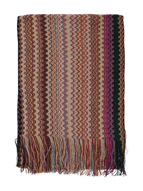 Missoni zigzag-pattern fringed scarf - Brown - zdjęcie produktu nr 1