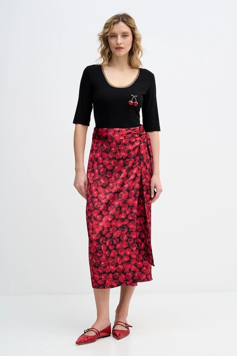 Never Fully Dressed t-shirt Cherry Teddy damski kolor czarny NFDTO2102 - zdjęcie produktu nr 2