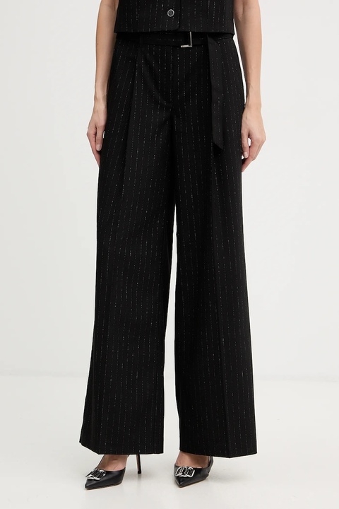 Guess spodnie ZANITA damskie kolor czarny szerokie high waist W5BB13 W2422 - zdjęcie produktu nr 1