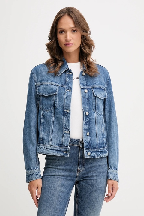 Tommy Hilfiger kurtka jeansowa kolor niebieski przejściowa WW0WW46485 - zdjęcie produktu nr 1