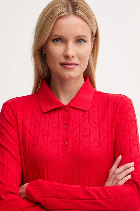 Calvin Klein Jeans sukienka bawełniana kolor czerwony mini rozkloszowana LV047D228G - zdjęcie produktu nr 2