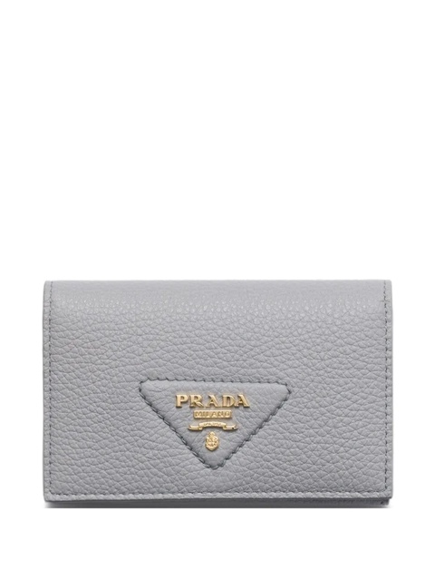 Prada triangle-logo leather cardholder - Grey - zdjęcie produktu nr 1