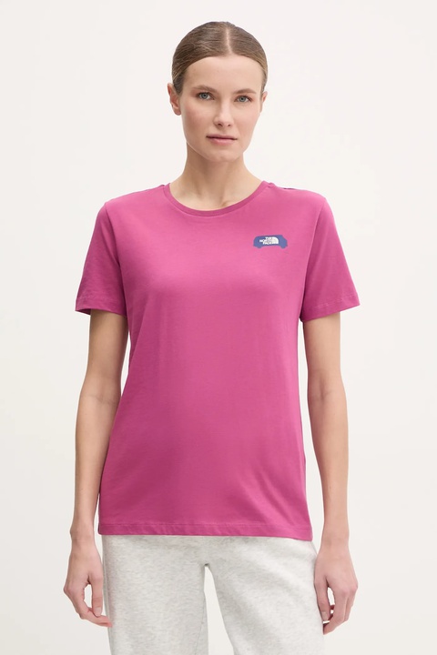 The North Face t-shirt Outdoor Graphic damski kolor różowy NF0A8C226EO1 - zdjęcie produktu nr 2