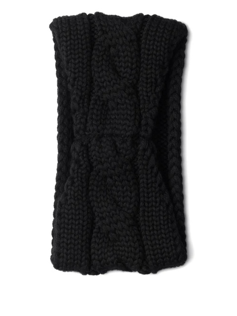 Prada cable-knit logo headband - Black - zdjęcie produktu nr 2