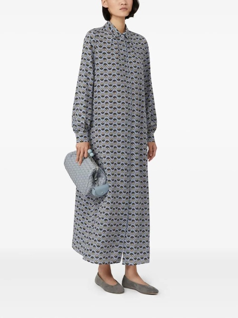 Weekend Max Mara printed silk maxi shirt dress - Blue - zdjęcie produktu nr 1
