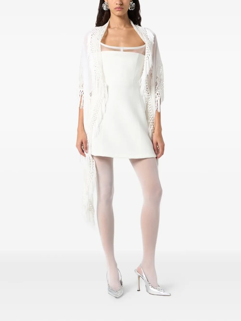 Blumarine fringed crochet scarf - White - zdjęcie produktu nr 1