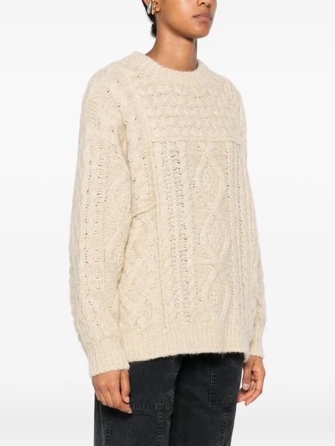 MARANT ÉTOILE cable-knit crew-neck sweater - Neutrals - zdjęcie produktu nr 2