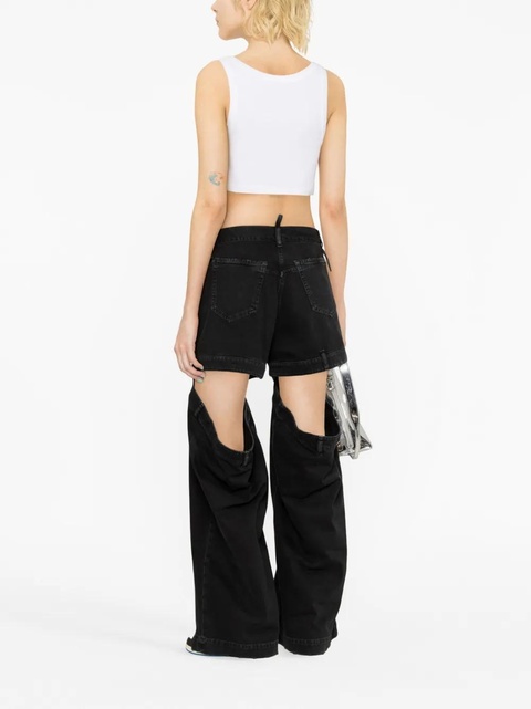 The Attico cut-out wide-leg jeans - Black - zdjęcie produktu nr 2